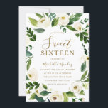 Invitation Fleur blanche moderne Wreath Sweet 16 Party<br><div class="desc">Guirlande florale blanche moderne Sweet 16 Party Invitation Voir la collection correspondante dans Niche et Nest Store</div>