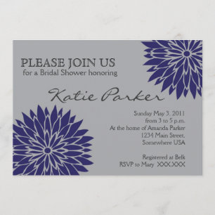 Invitation Fleur bleue Dahlia