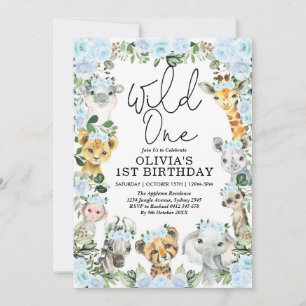 Invitation Fleur bleue Wild One Jungle Safari 1er anniversair