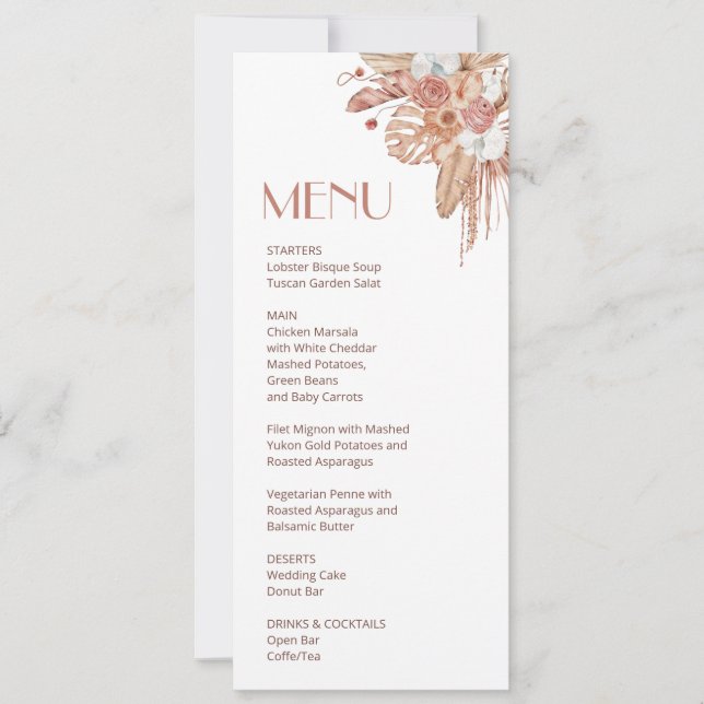 Invitation Fleur boho aquarelle    (Devant)