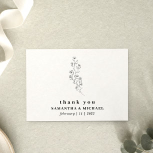 Invitation Fleur Boho Blanc Clair Mariage Indé Merci