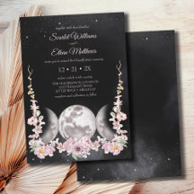 Fleur Boho foncé Triple Lune Phase Handfasting