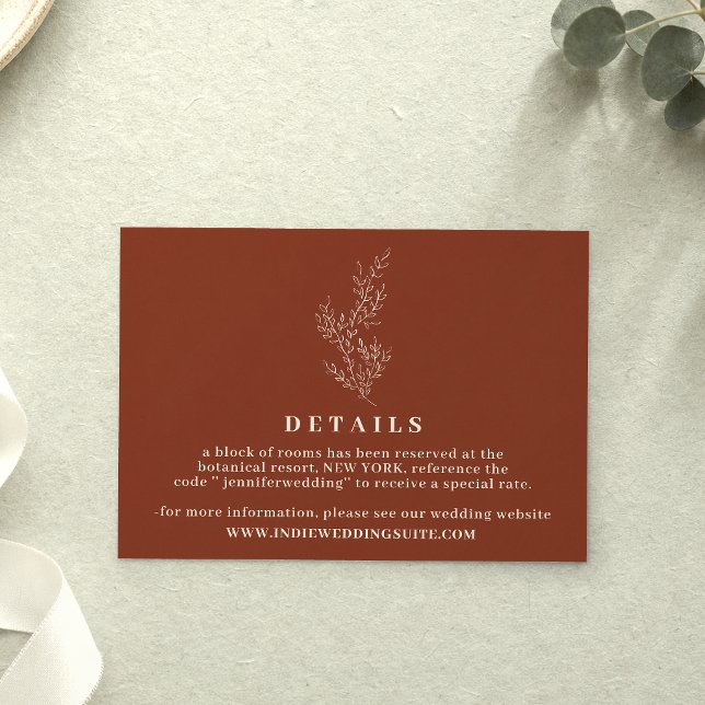 Invitation Fleur Boho Terracotta mariage Détails brûlés (Créateur téléchargé)