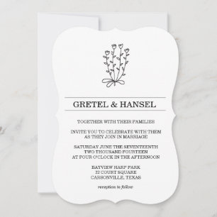 Invitation fleur botanique de doodle