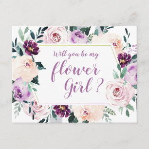 Invitation Fleur botanique en fleurs Seras-tu ma demoiselle d