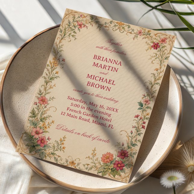 Invitation Fleur botanique vintage (Créateur téléchargé)