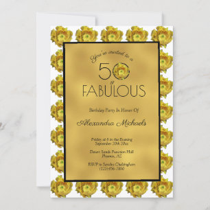Invitation Fleur Cactus Noir & Métallic Or 50 & Fabuleux