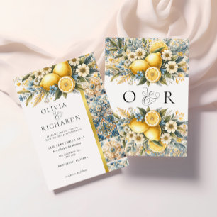 Invitation Fleur carrelée méditerranéenne Italien Positano Le