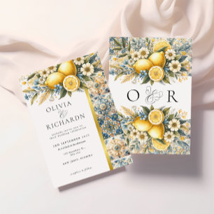 Invitation Fleur carrelée méditerranéenne Italien Positano Le
