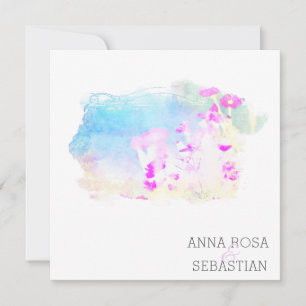 Invitation *~* Fleur Cherub AR12 QR PHOTO Mariage RSVP