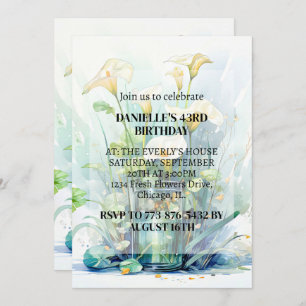 Invitation Fleur créative Calla Lily Art fête d'anniversaire