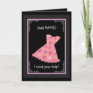 Invitation Fleur CUSTOM NAME Demoiselle d'Honneur Robe PECHE