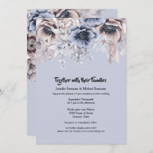 Invitation Fleur d'anémone bleu de la forêt