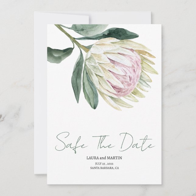 Invitation Fleur d'aquarelle rustique sûr La date (Devant)