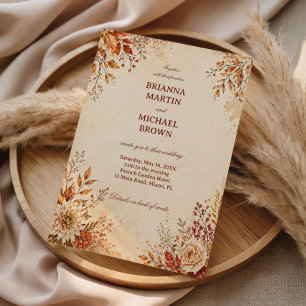 Invitation Fleur d'Automne Chaud