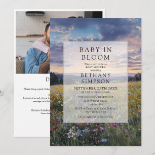 Invitation Fleur de bébé Fleur QR Code Baby Shower