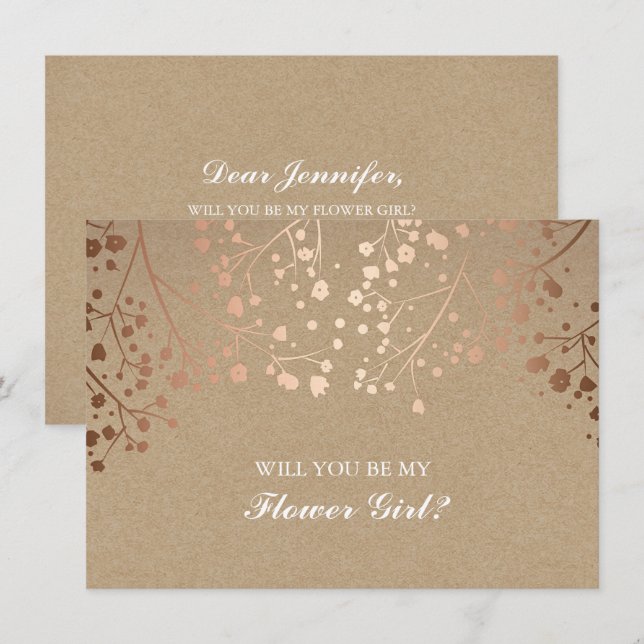 Invitation Fleur de bébé rose pour l'invitation de mariage de (Devant / Derrière)