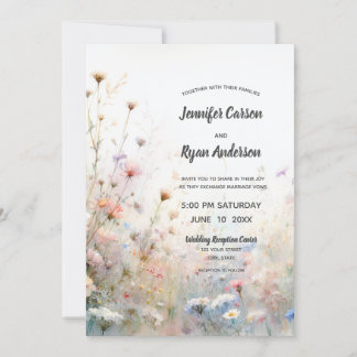 Invitation Fleur de Boho aquarelle personnalisée florale