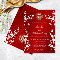 Fleur de cerisier blanc | Mariage chinois rouge