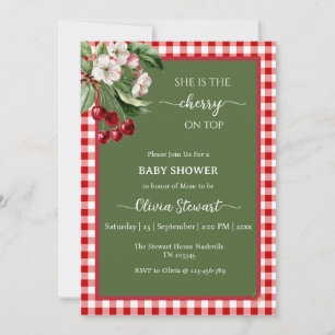 Invitation Fleur de cerisier Cerise sur le gâteau Baby Shower