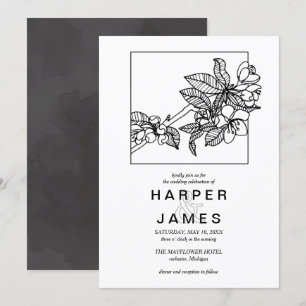 Invitation Fleur de cerisier de printemps moderne en mariage 