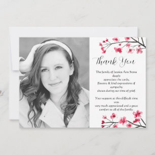 Invitation Fleur de cerisier Fleur funéraire Décès Merci