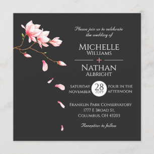 Invitation Fleur de Cerisier Minimaliste Moderne