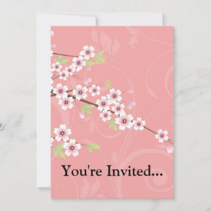 Invitation Fleur de cerisier rose doux