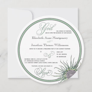 Invitation Fleur de chardon Dieu est Love Christian Mariage C