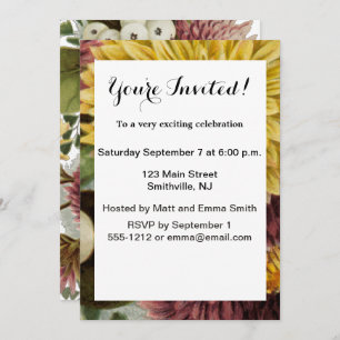 Invitation Fleur de chrysanthème mère florale