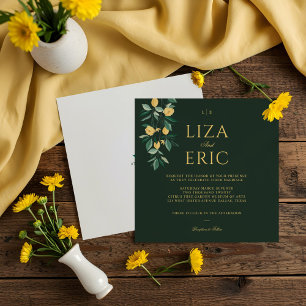 Invitation Fleur de citron Arbre Floral Élégant Mariage vert
