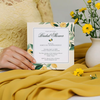 Invitation Fleur de citron Arbre Floral Élégante Fête des mar