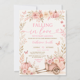 Invitation Fleur de citrouille rose Tomber amoureux Baby Show