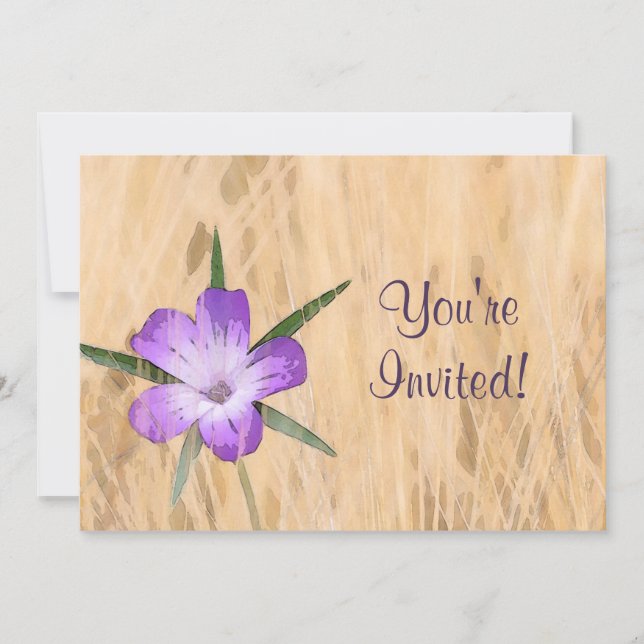 Invitation Fleur de coca de maïs dans l'aquarelle de champ de (Devant)