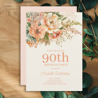 Fleur de Crème de Pêche Élégante 90e Anniversaire