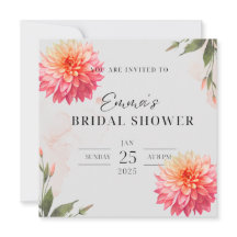 Fleur de Dahlia rose aquarelle bouquet de mariage