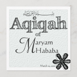 Invitation Fleur de doodle d'Aqiqah