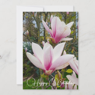 Invitation Fleur de grandes fleurs de magnolia rose.