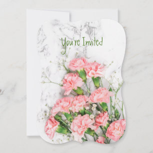 Invitation Fleur de Jardin d'Oeillets pour Anniver