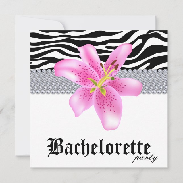 Invitation Fleur de la Bachelorette Zebra Lily (Devant)