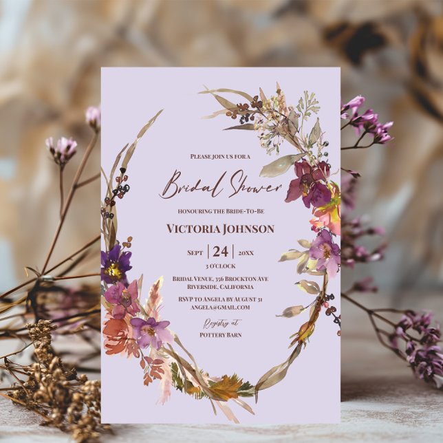 Invitation Fleur de Lavande Aquarelle (Créateur téléchargé)