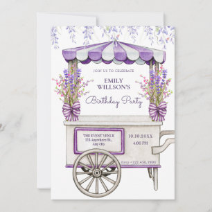 Invitation Fleur de lavande lilas violette anniversaire
