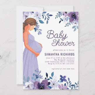 Invitation Fleur de Lavande Violette | Baby Shower