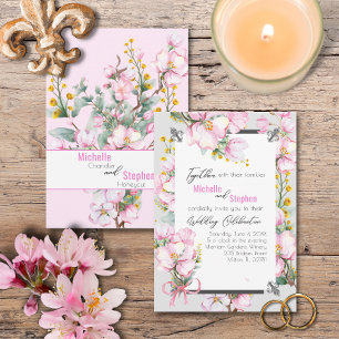 Invitation Fleur de lis / Cherry Blossom Wedding Invite