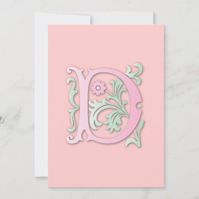 Invitation Fleur de lis D Monogramme (Devant)