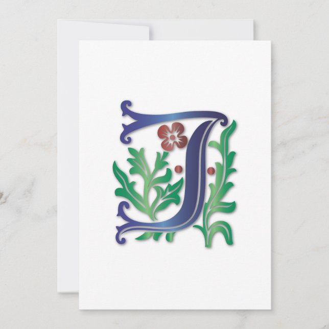 Invitation Fleur de lis J Monogramme (Devant)