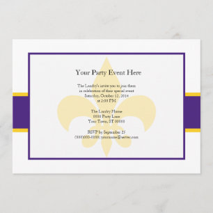Invitation Fleur de Lis Jaune violet