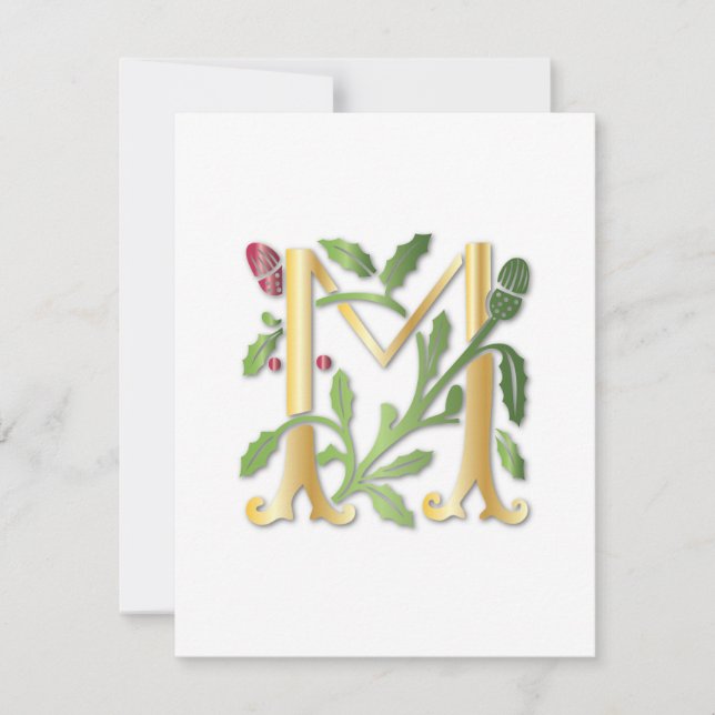 Invitation Fleur-de-lis M Monogramme (Devant)