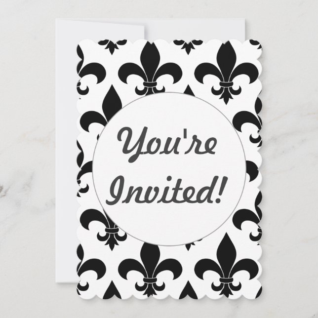 Invitation Fleur de lis Motif Classic (Devant)