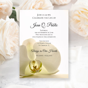 Invitation Fleur de l'orchidée blanche Célébration de la vie